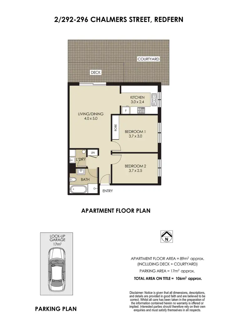 Floorplan of Homely apartment listing, 2/292-296 Chalmers Street, Redfern NSW 2016