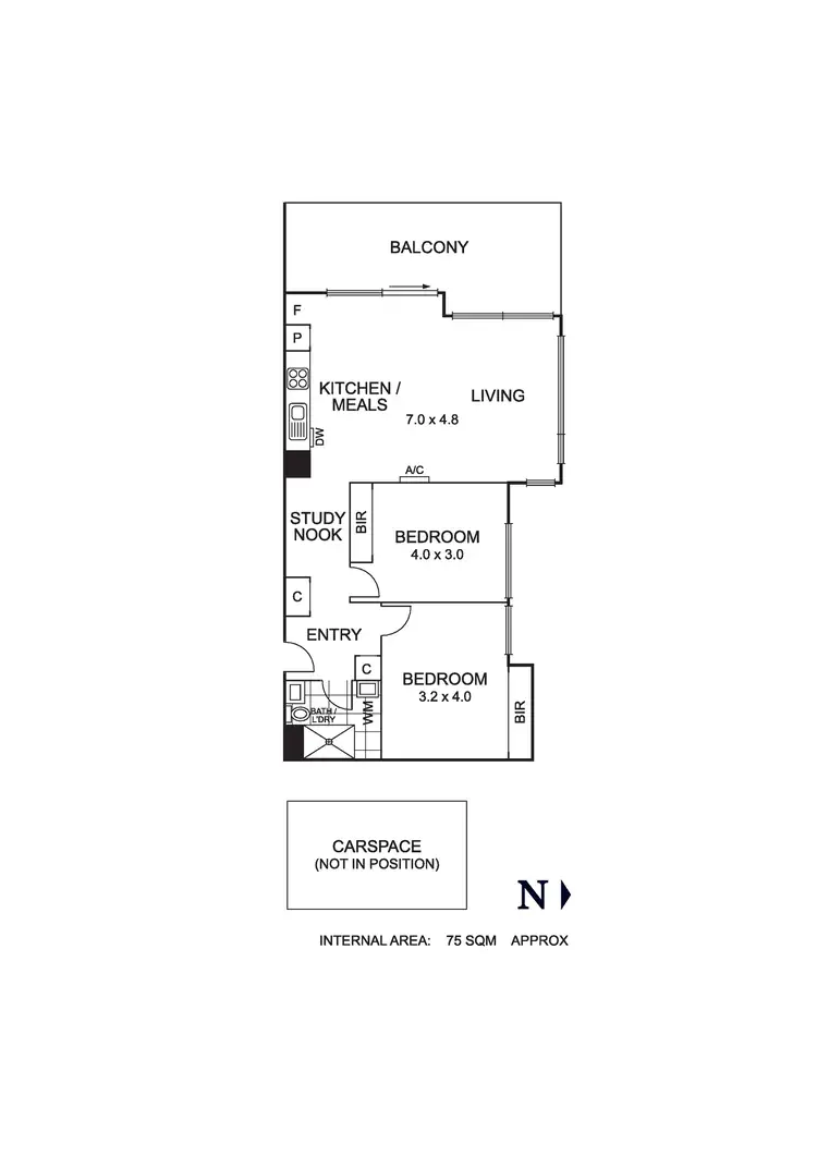 Floorplan of Homely apartment listing, A307/460 Victoria Street, Brunswick VIC 3056
