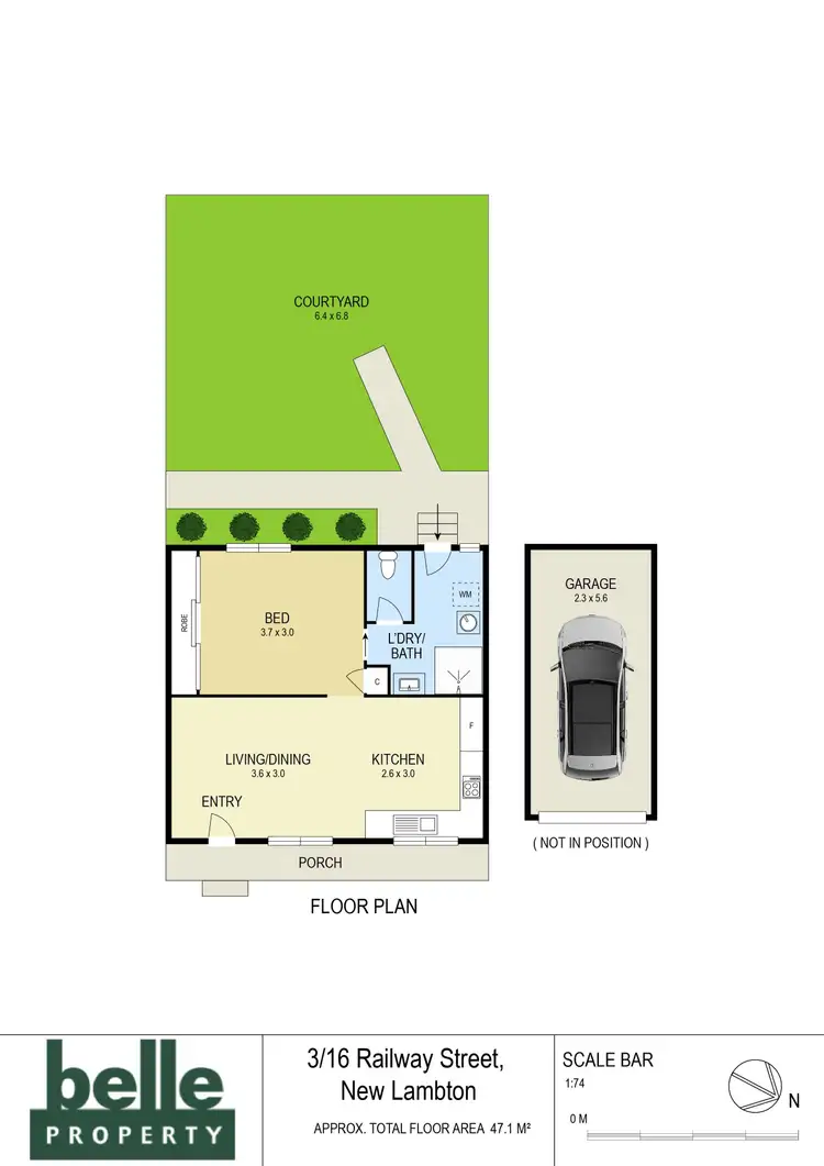 Floorplan of Homely unit listing, 3/16 Railway Road, New Lambton NSW 2305
