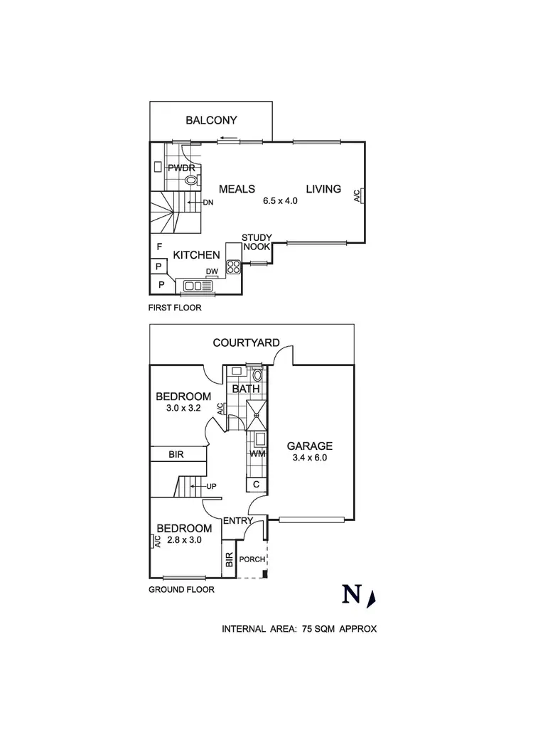Floorplan of Homely townhouse listing, 3/46 Bakers Road, Coburg North VIC 3058