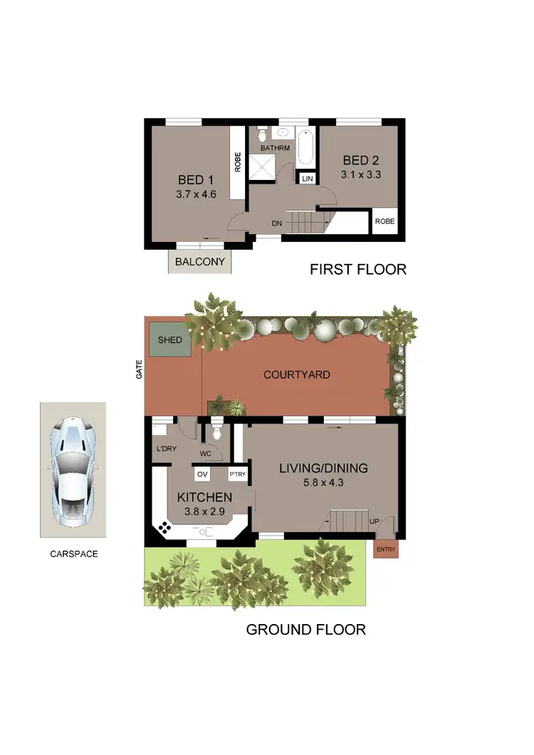 Floorplan of Homely townhouse listing, 12/14-16 Prospect Road, Summer Hill NSW 2130