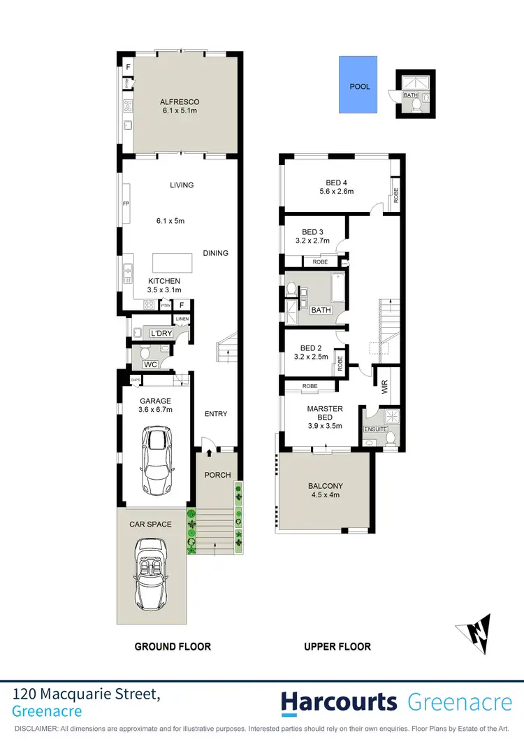 Floorplan of Homely semi-detached listing, 120 Macquarie Street, Greenacre NSW 2190