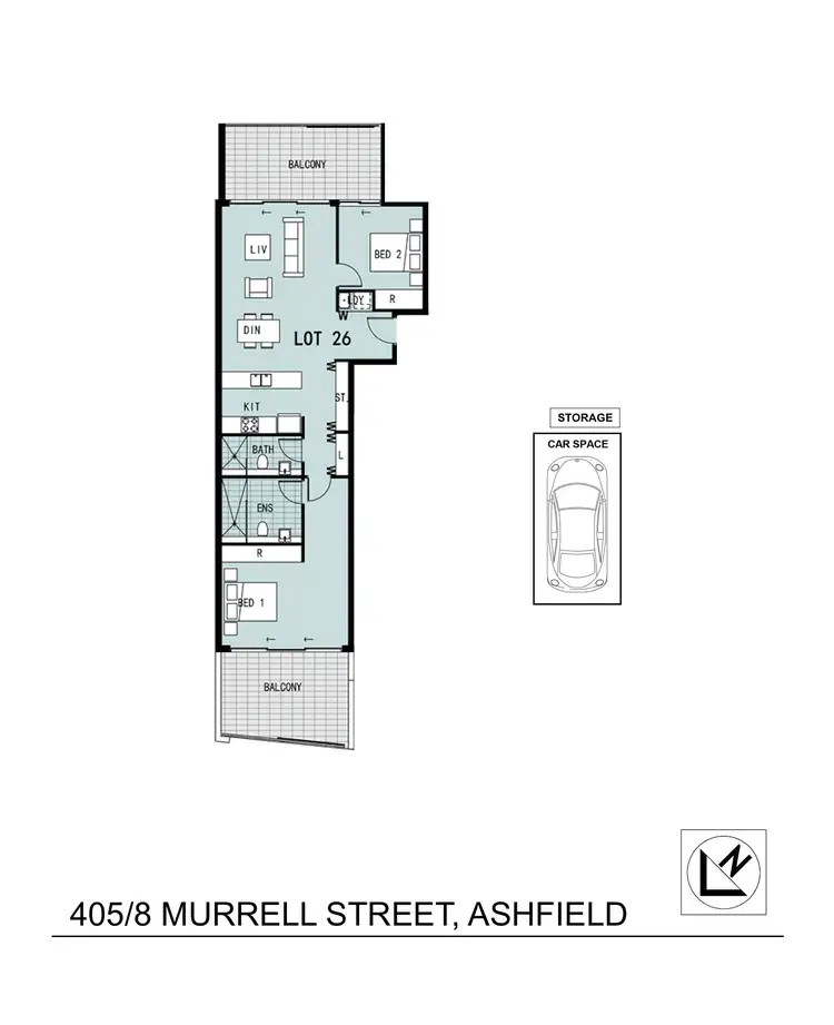 Floorplan of Homely apartment listing, 405/8 Murrell Street, Ashfield NSW 2131