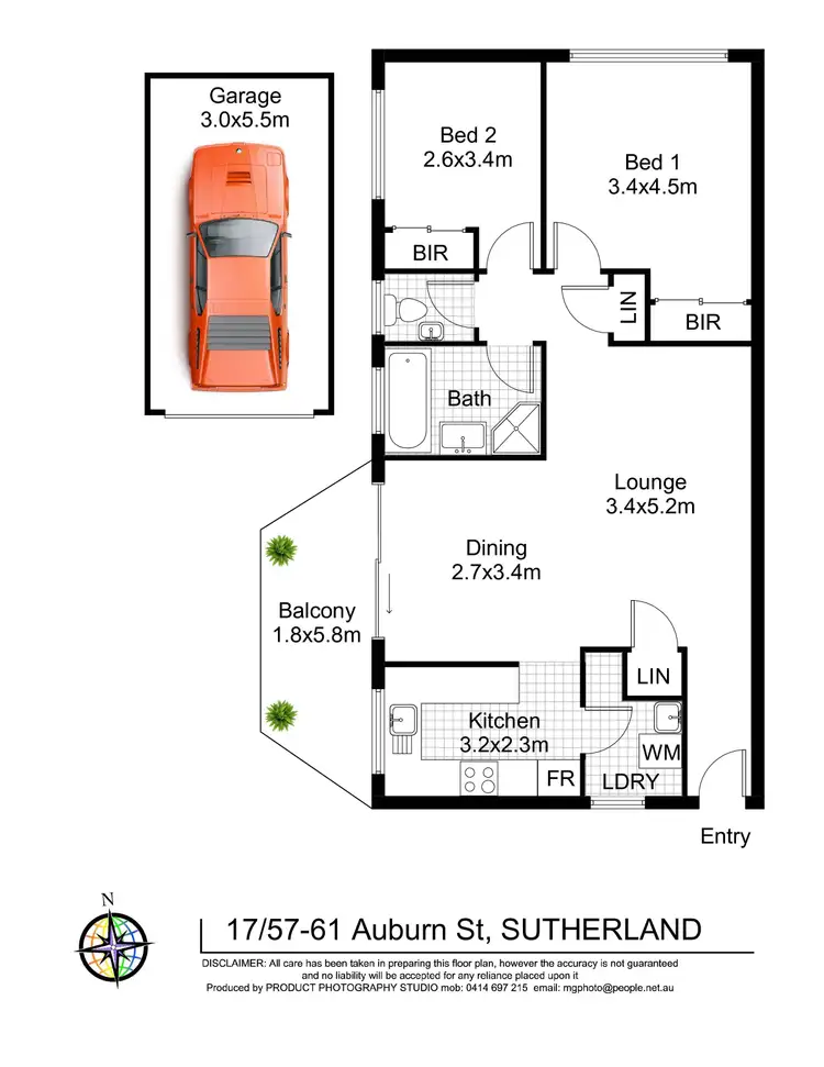 Floorplan of Homely apartment listing, 17/57-61 Auburn Street, Sutherland NSW 2232