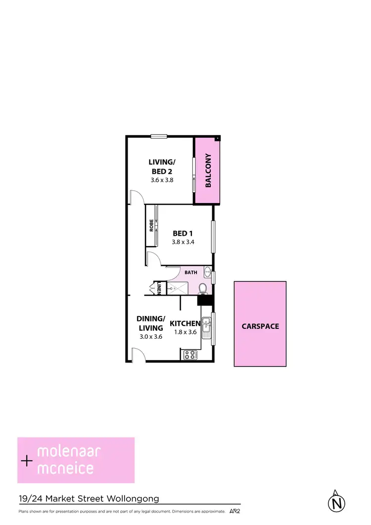 Floorplan of Homely apartment listing, 19/24 Market Street, Wollongong NSW 2500