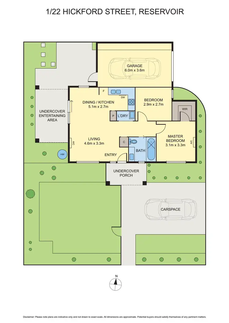 Floorplan of Homely unit listing, 1/22 Hickford Street, Reservoir VIC 3073