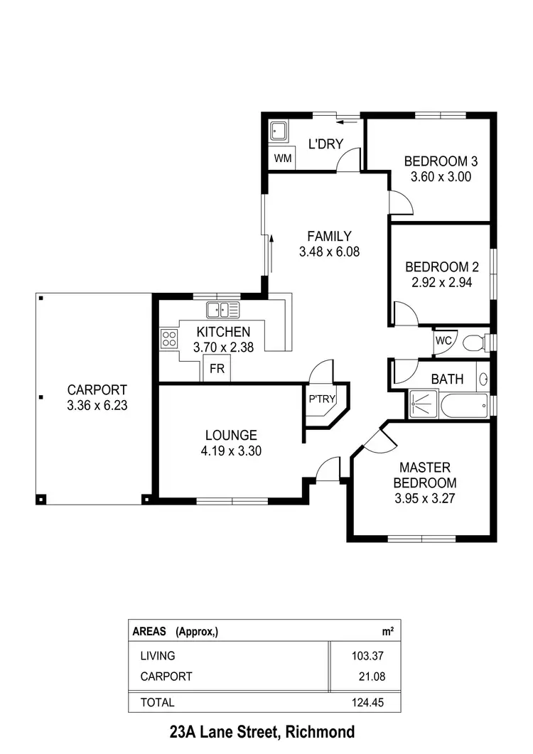 Floorplan of Homely house listing, 23A Lane Street, Richmond SA 5033