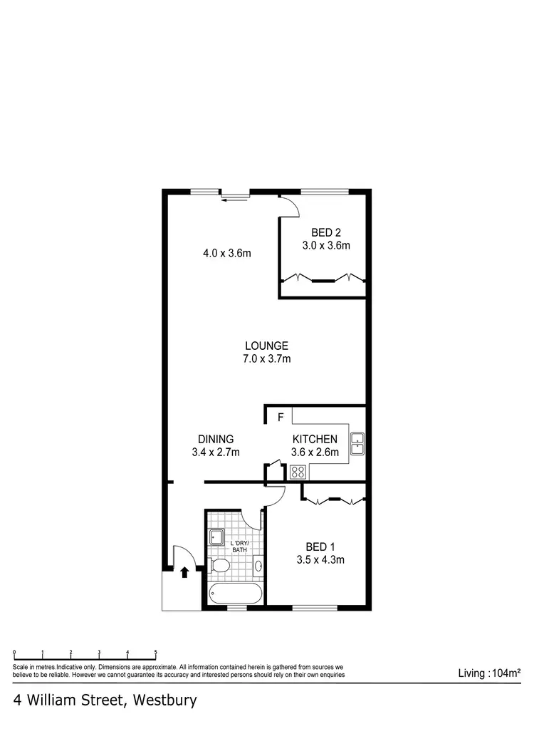 Floorplan of Homely unit listing, 3/4 William Street, Westbury TAS 7303