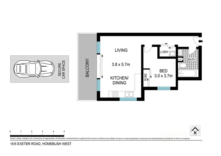 Floorplan of Homely apartment listing, 15/5-7 Exeter Road, Homebush West NSW 2140