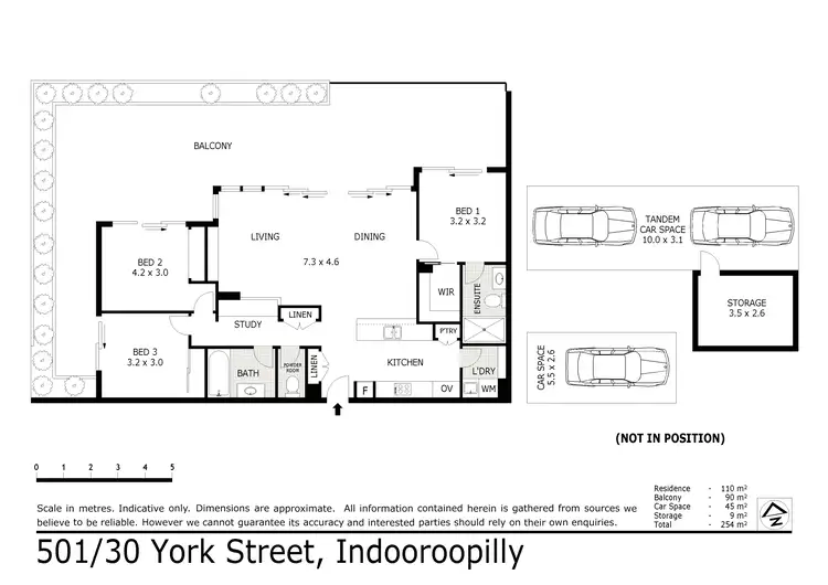 Floorplan of Homely apartment listing, Level 5/501/30 York Street, Indooroopilly QLD 4068