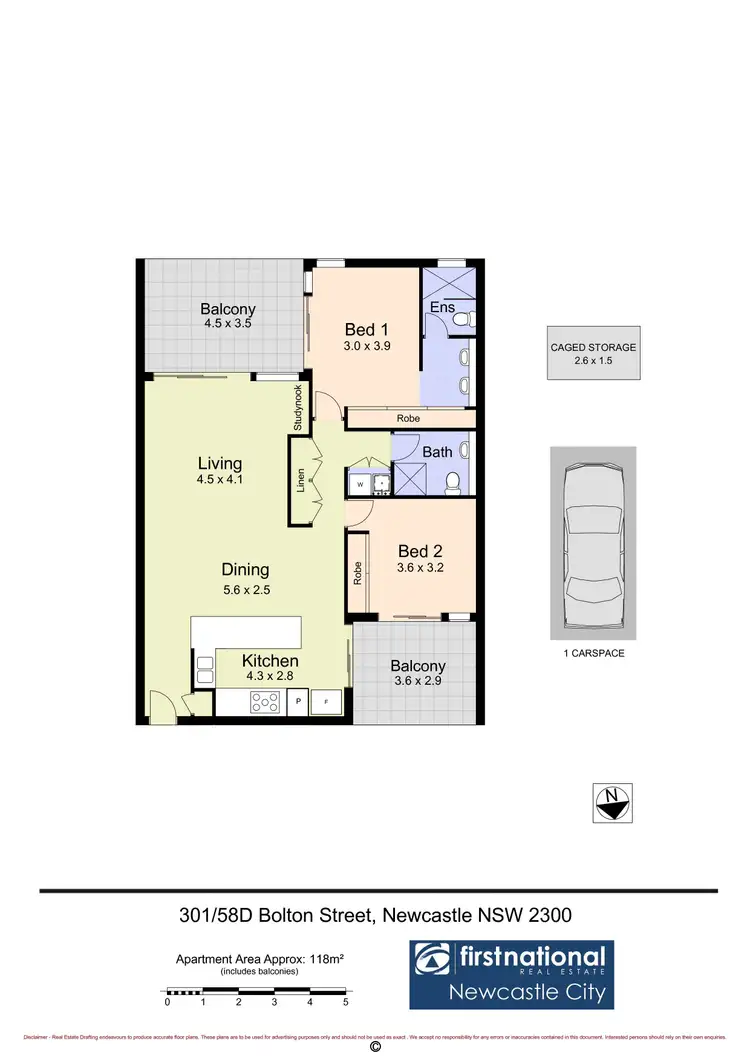 Floorplan of Homely apartment listing, 301/58D Bolton Street, Newcastle NSW 2300