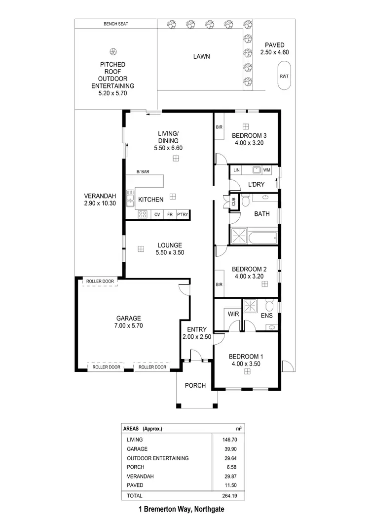 Floorplan of Homely house listing, 1 Bremerton Way, Northgate SA 5085