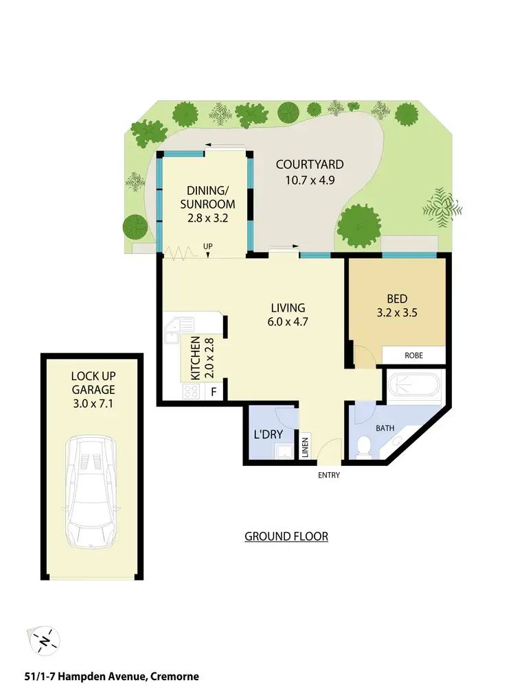 Floorplan of Homely apartment listing, 51/1-7 Hampden Avenue, Cremorne NSW 2090
