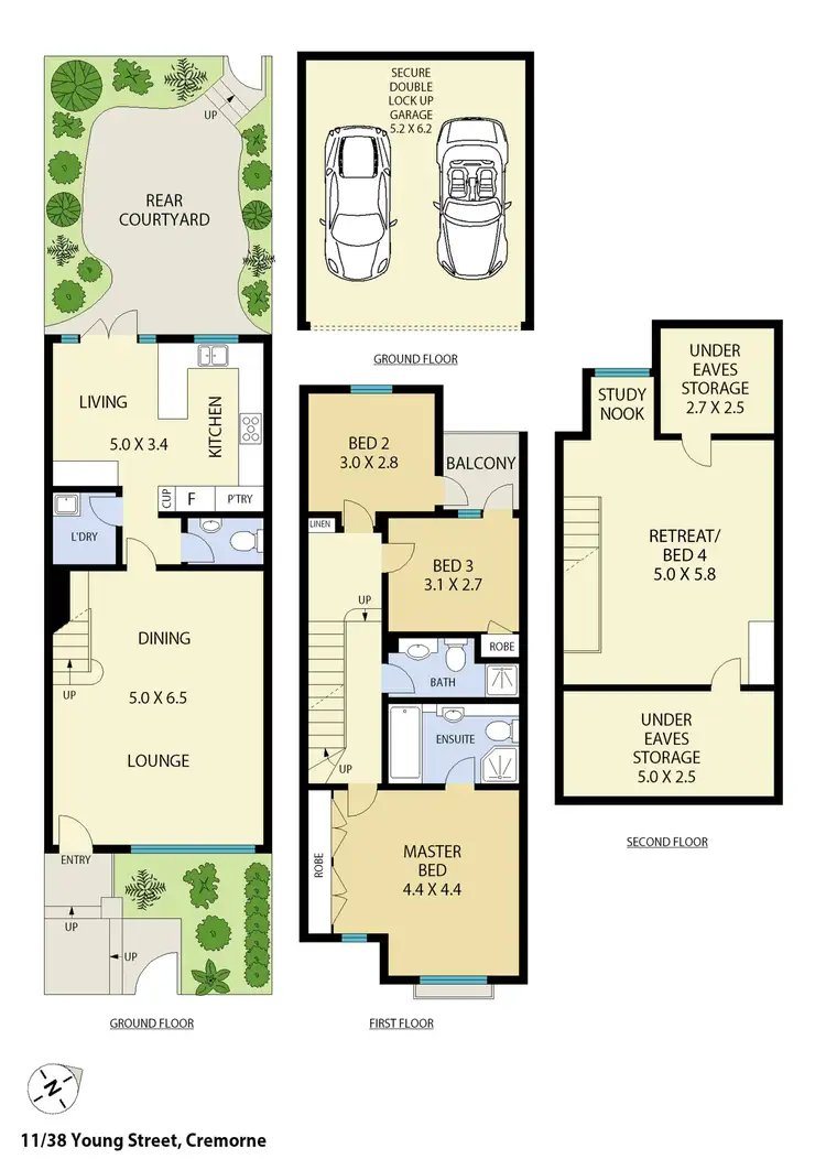Floorplan of Homely townhouse listing, 11/38 Young Street, Cremorne NSW 2090