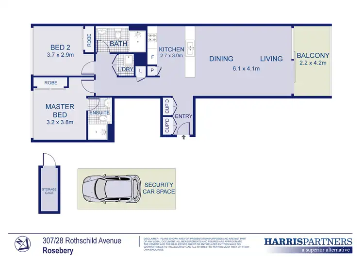 Floorplan of Homely unit listing, C307/28 Rothschild Avenue, Rosebery NSW 2018