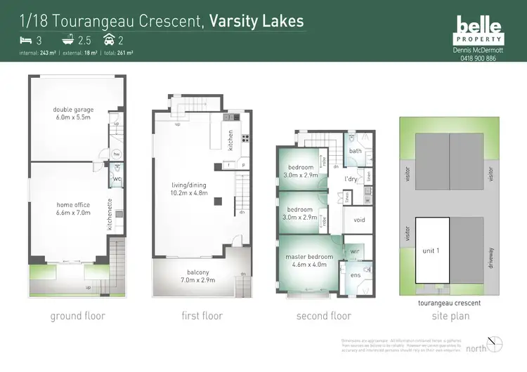 Floorplan of Homely townhouse listing, 1/18 Tourangeau Crescent, Varsity Lakes QLD 4227
