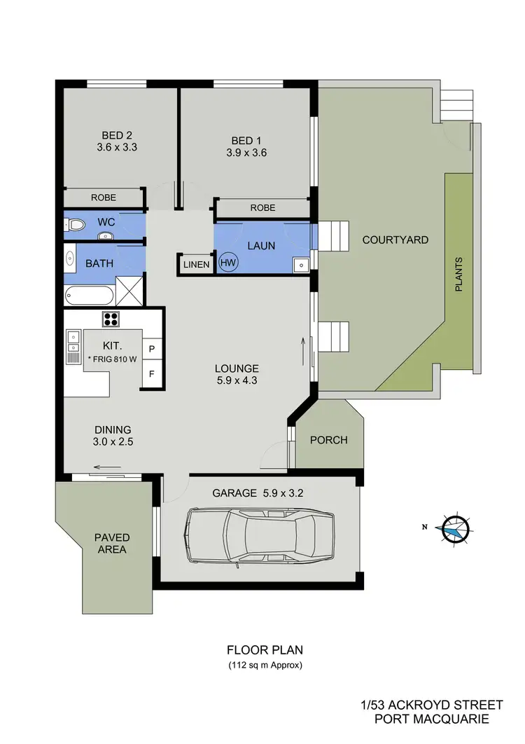 Floorplan of Homely villa listing, 1/53 Ackroyd Street, Port Macquarie NSW 2444