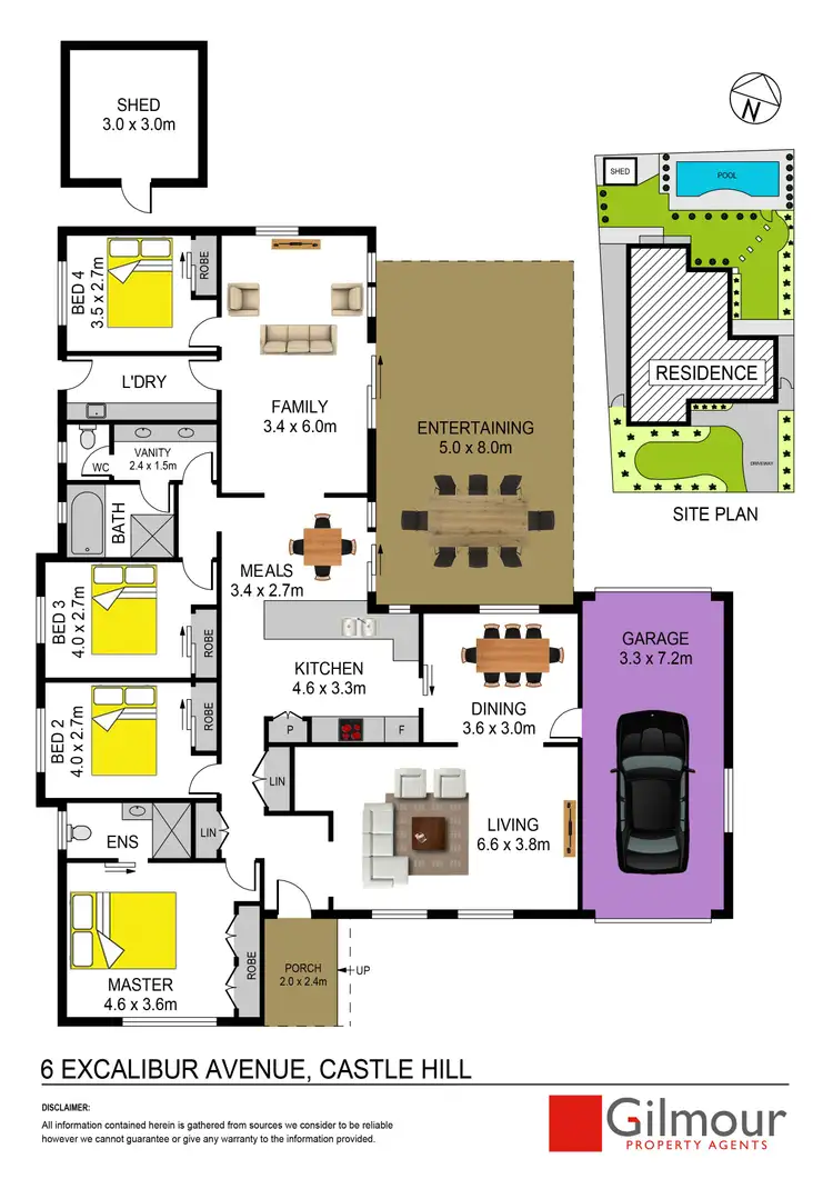 Floorplan of Homely house listing, 6 Excalibur Avenue, Castle Hill NSW 2154