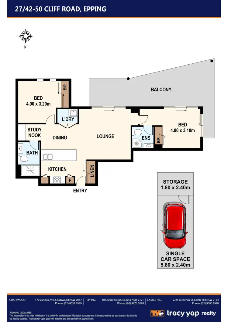 Floorplan of Homely apartment listing, 27/42-50 Cliff Road, Epping NSW 2121