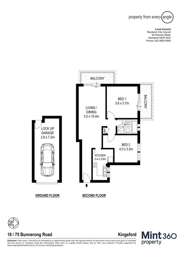 Floorplan of Homely apartment listing, 18/75 Bunnerong Road, Kingsford NSW 2032