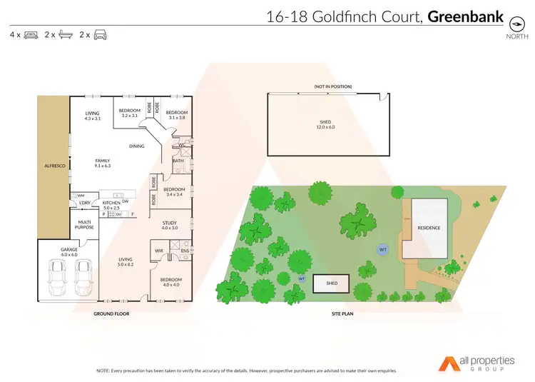 Floorplan of Homely house listing, 16-18 Goldfinch Court, Greenbank QLD 4124