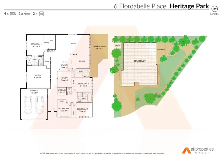 Floorplan of Homely house listing, 6 Flordabelle Place, Heritage Park QLD 4118