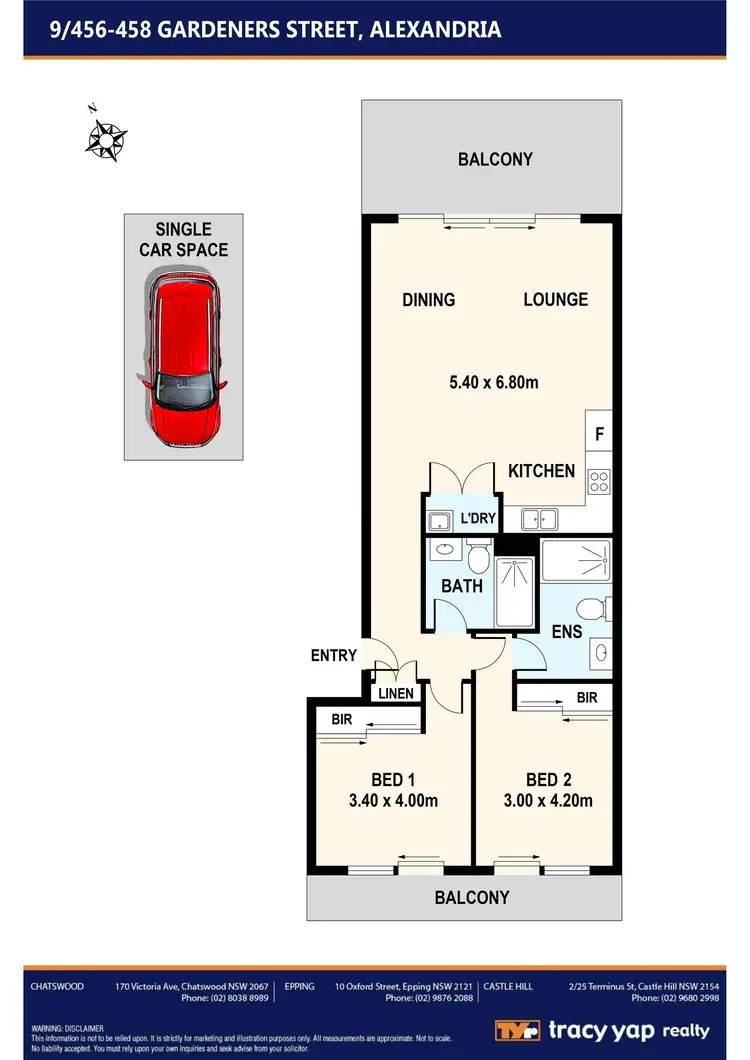 Floorplan of Homely apartment listing, 9/456-458 Gardeners Road, Alexandria NSW 2015