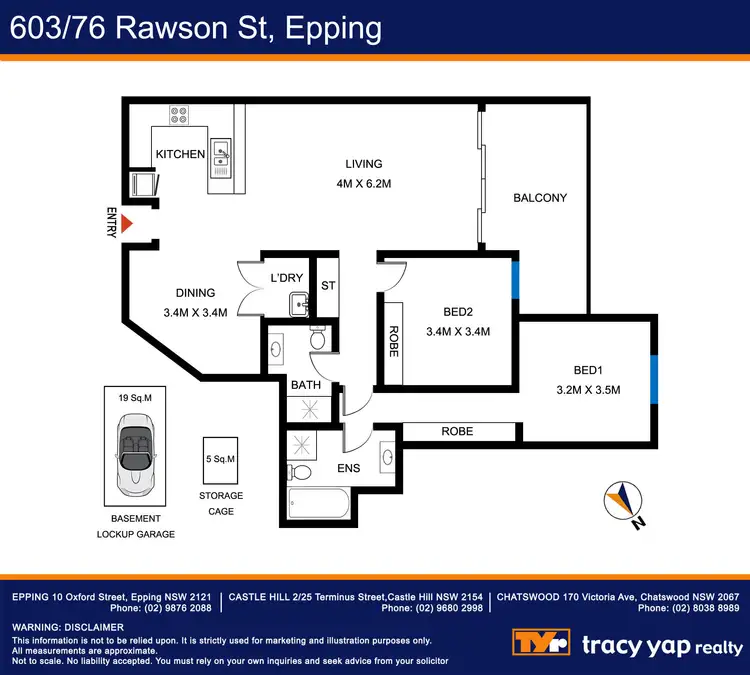 Floorplan of Homely apartment listing, 603/76 Rawson Street, Epping NSW 2121