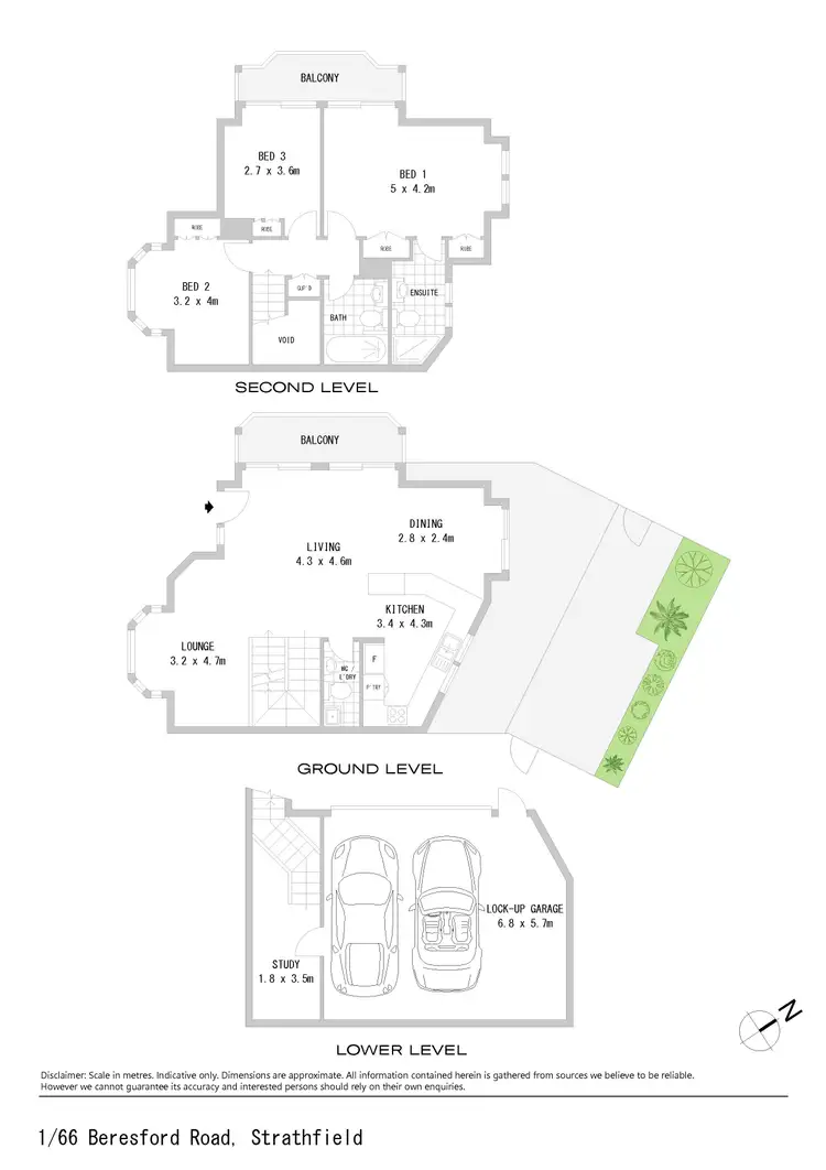 Floorplan of Homely townhouse listing, 1/66 Beresford Road, Strathfield NSW 2135