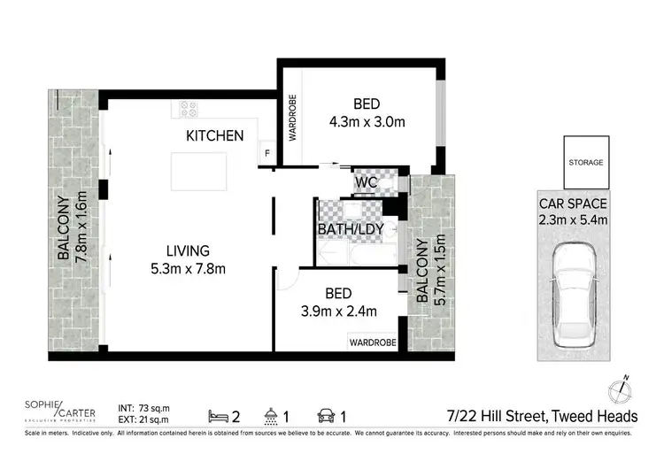 Floorplan of Homely apartment listing, 7/22 Hill Street, Tweed Heads NSW 2485