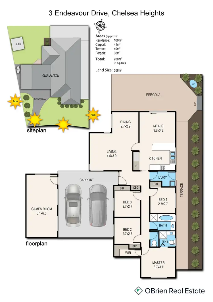 Floorplan of Homely house listing, 3 Endeavour Drive, Chelsea Heights VIC 3196