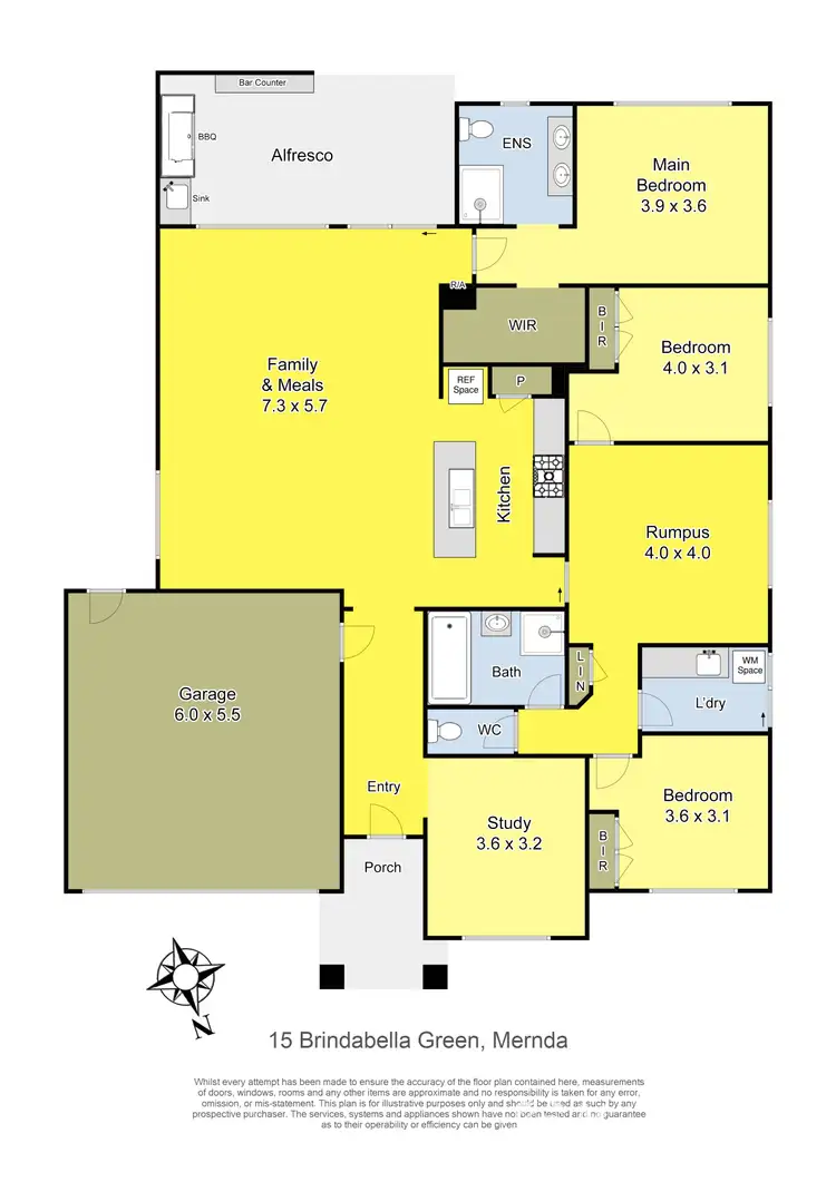 Floorplan of Homely house listing, 15 Brindabella Green, Mernda VIC 3754