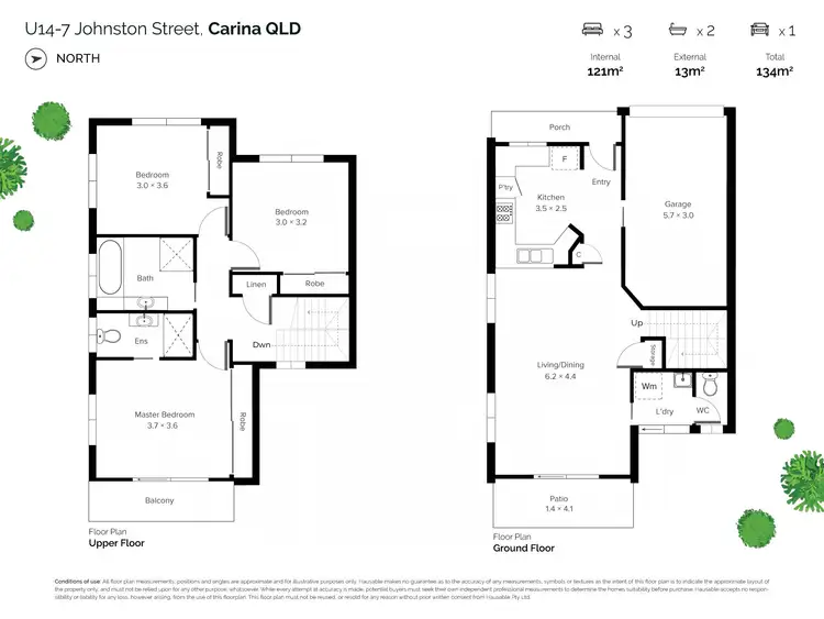 Floorplan of Homely townhouse listing, 14/7 Johnston Street, Carina QLD 4152