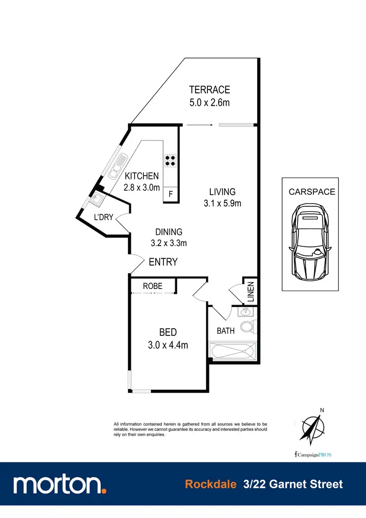 Floorplan of Homely apartment listing, 3/22 Garnet Street, Rockdale NSW 2216