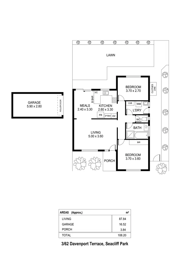 Floorplan of Homely semi-detached listing, 3/62 Davenport Terrace, Seacliff Park SA 5049