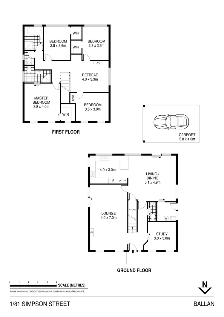 Floorplan of Homely townhouse listing, 1/81 Simpson Street, Ballan VIC 3342