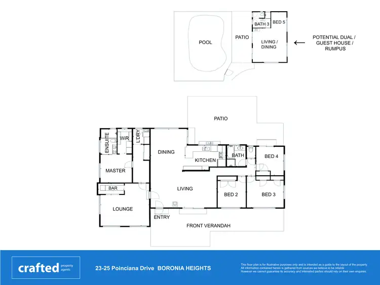Floorplan of Homely house listing, 23-25 Poinciana Drive, Boronia Heights QLD 4124