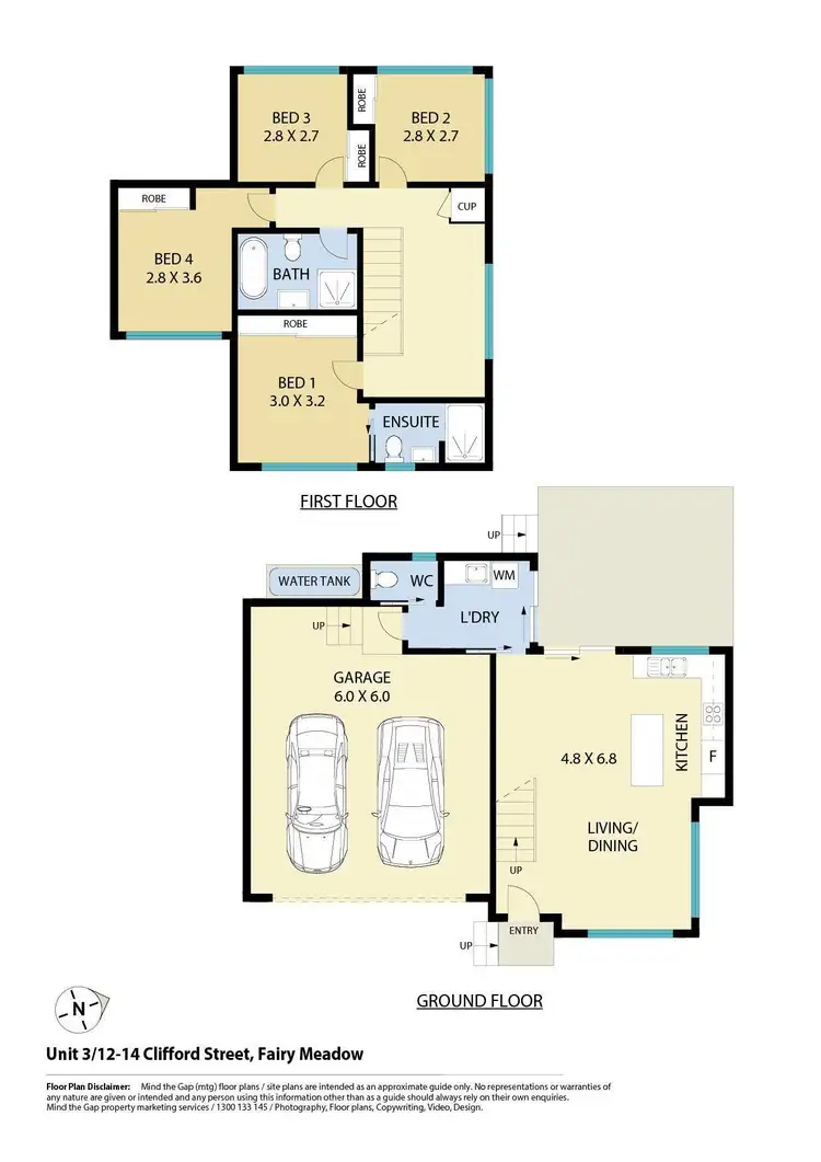 Floorplan of Homely townhouse listing, 3/12-14 Clifford Street, Fairy Meadow NSW 2519