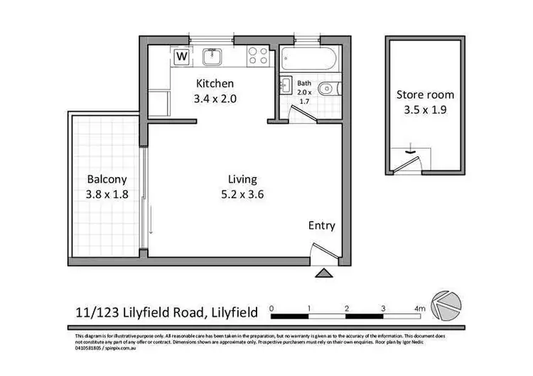 Floorplan of Homely studio listing, 11/123 Lilyfield Road, Lilyfield NSW 2040