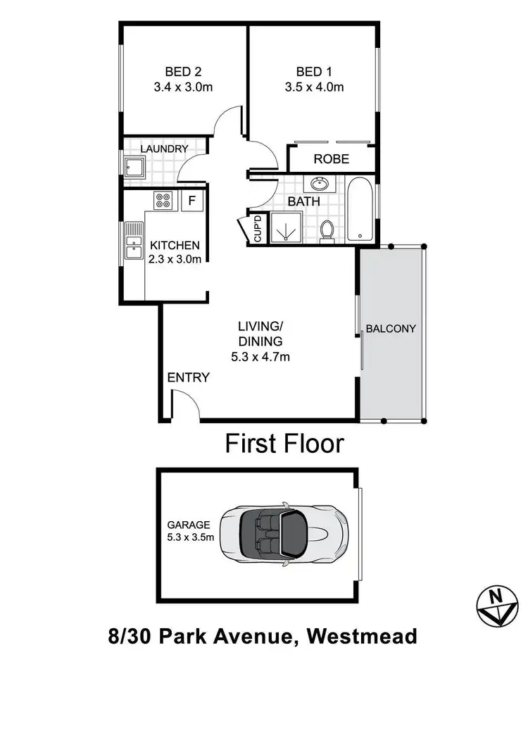 Floorplan of Homely apartment listing, 8/30 Park Avenue, Westmead NSW 2145