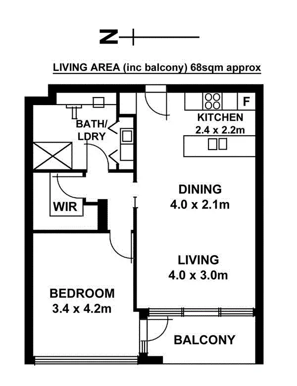 Floorplan of Homely apartment listing, 106/203-211 Grenfell Street, Adelaide SA 5000
