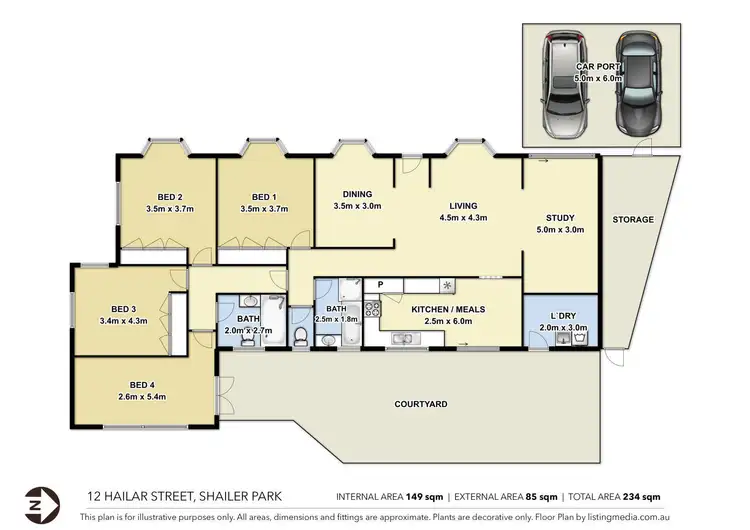 Floorplan of Homely house listing, 12 Hailar Street, Shailer Park QLD 4128