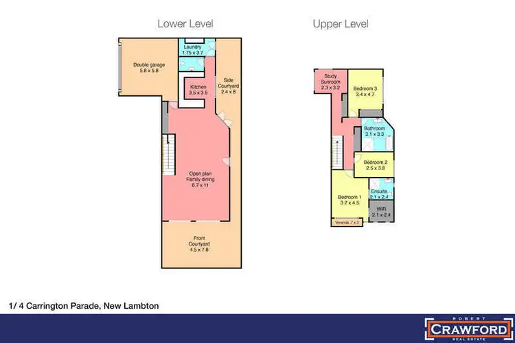 Floorplan of Homely townhouse listing, 2/4 Carrington Parade, New Lambton NSW 2305