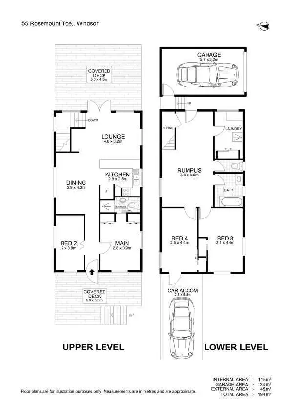 Floorplan of Homely townhouse listing, 55 Rosemount Terrace, Windsor QLD 4030