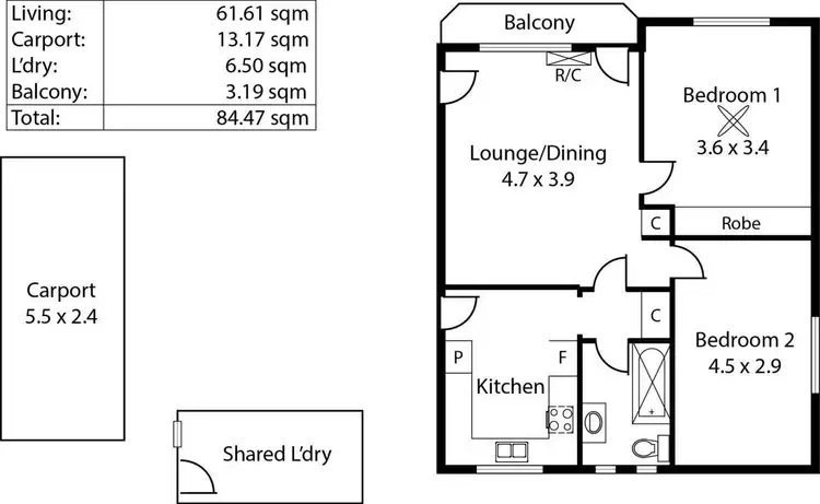 Floorplan of Homely unit listing, 5/276 Anzac Highway, Plympton SA 5038