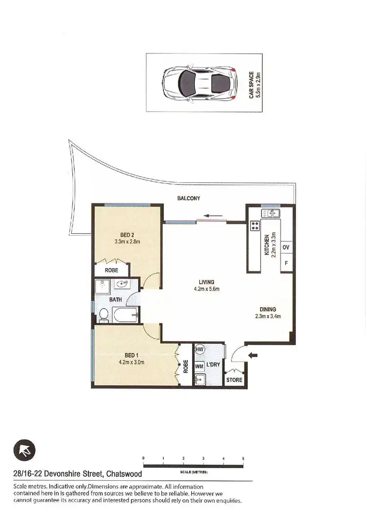 Floorplan of Homely apartment listing, Level 5/28/16-22 Devonshire Street, Chatswood NSW 2067