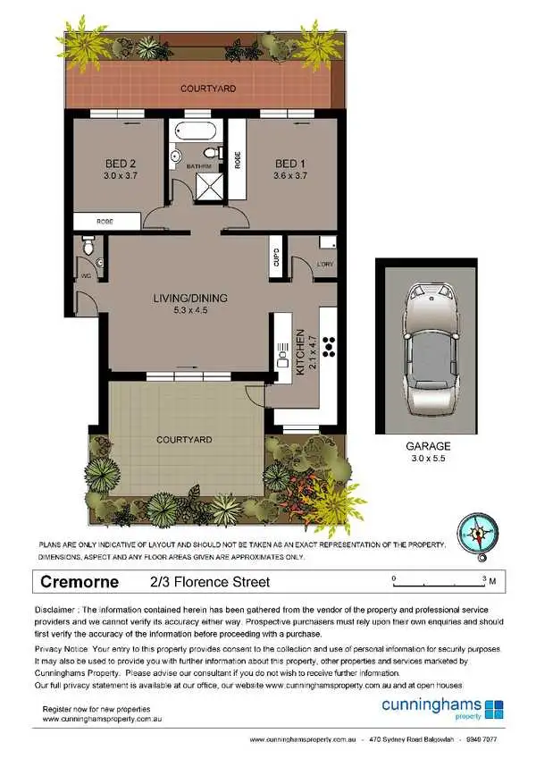 Floorplan of Homely unit listing, 2/3 Florence Street, Cremorne NSW 2090