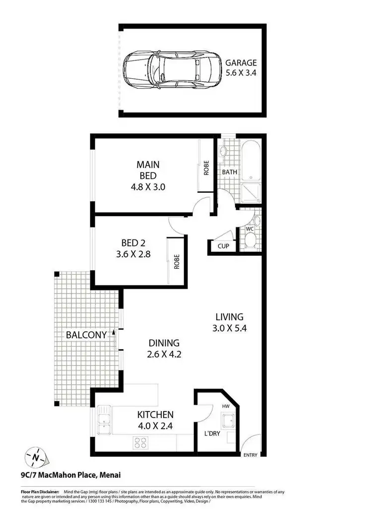 Floorplan of Homely unit listing, 9c/7 MacMahon Place, Menai NSW 2234