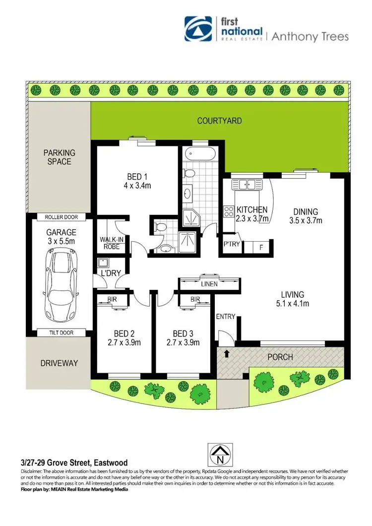Floorplan of Homely villa listing, 3/27-29 Grove Street, Eastwood NSW 2122