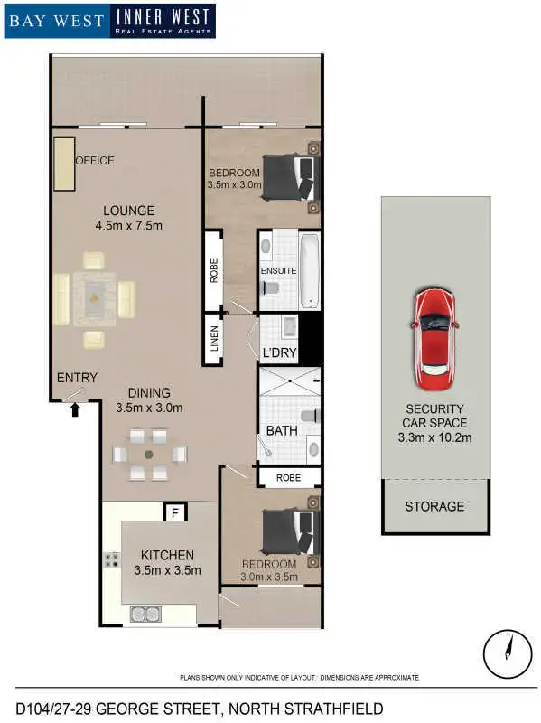 Floorplan of Homely apartment listing, D104/27 - 29 George Street, North Strathfield NSW 2137
